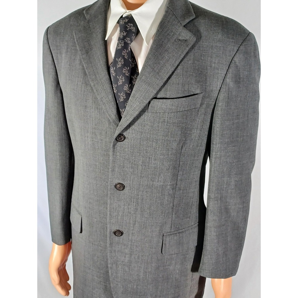 Donna Karan New York Suit‎ Mens 40R Gray 2 Piece 3 Button Made In Italy Classic